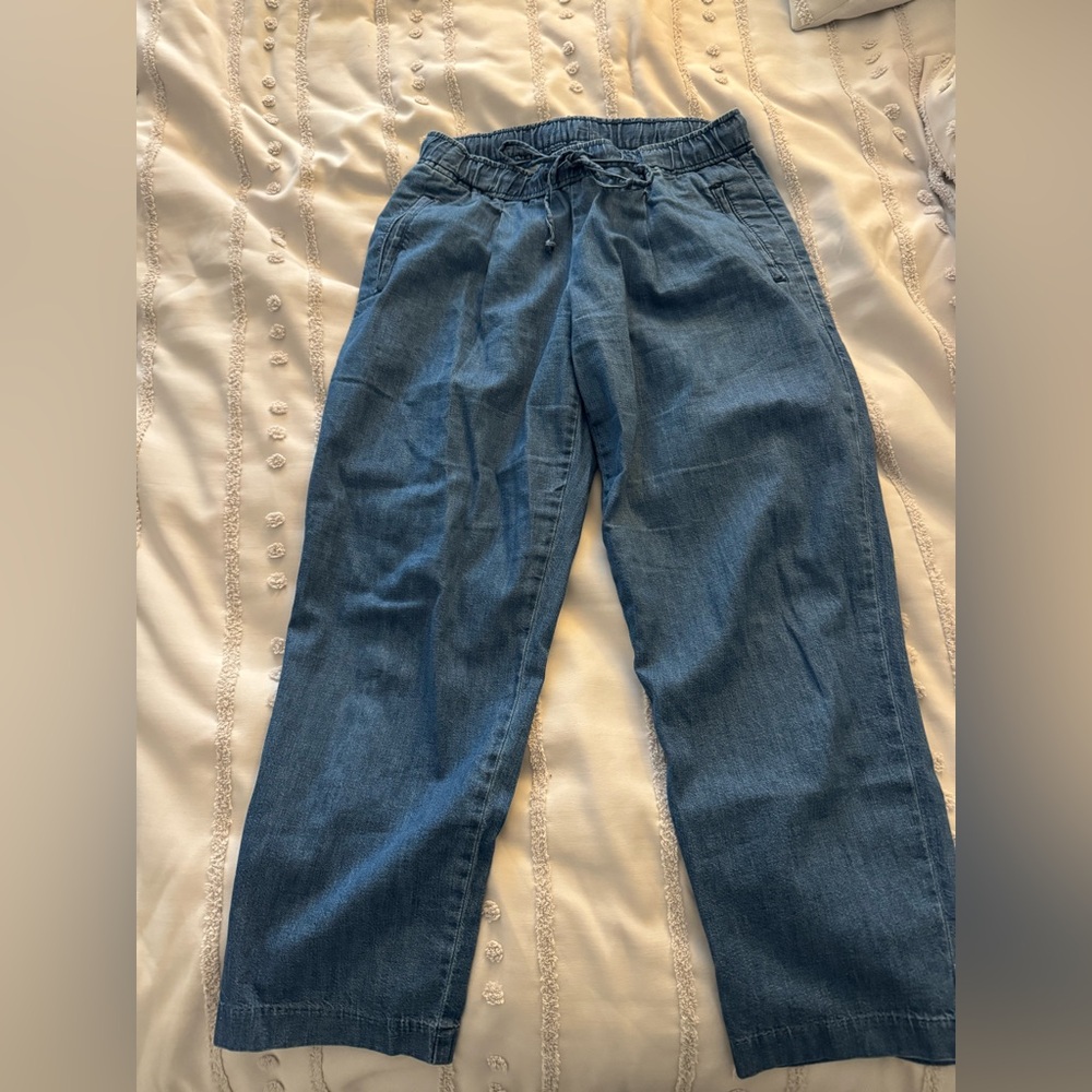 Old Navy Dark Blue high-waisted straight ankle trouser - Picture 2 of 8